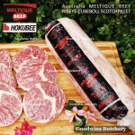 Beef Ribeye Scotch-Fillet CubeRoll MELTIQUE meltik (wagyu alike) Australia HOKUBEE frozen STEAK 2cm 3/4" (price/pc 350g)